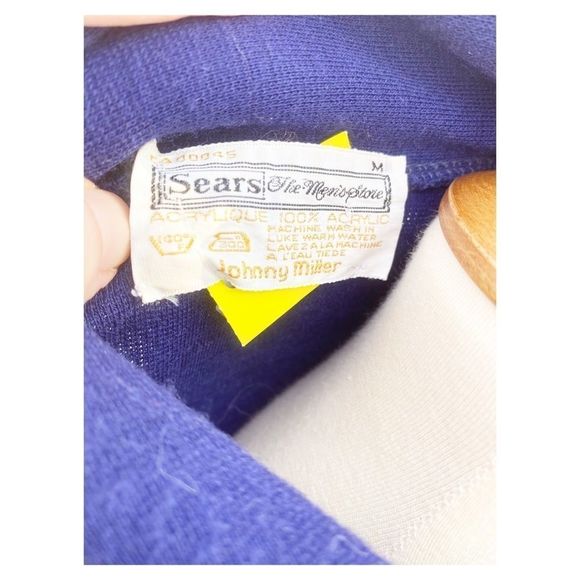 Vtg 70s Sears Men’s Acrylic Zip Cardigan Sweater 31 - Picture 10 of 11